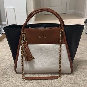 Itzy Ritzy Boss Tote in Coffee & Cream
